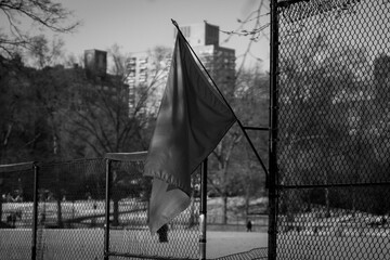 a flag in central park of New york