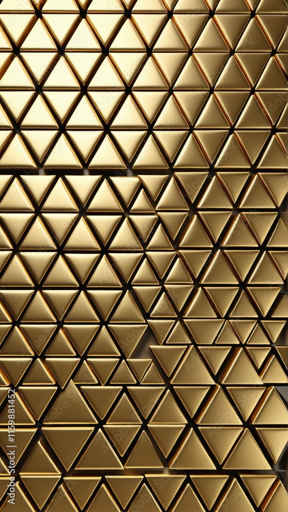 Aufkleber golden geometric pattern with triangular shapes and metallic texture
