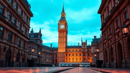 Fototapeta premium Big Ben Clock Tower Isolated PNG, AI Photo, Detailed, High-Quality, British Landmark