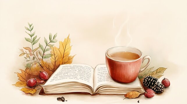 A cozy card with a cup of tea, an open book, and warm text celebrating teachers&rsquo; contributions 