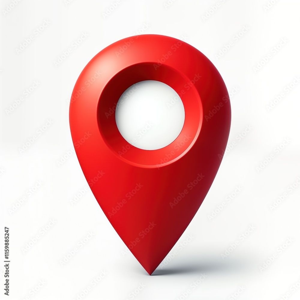 Poster red large pushpin. simple graphic design. modern illustration. visual marker for location. suitable 