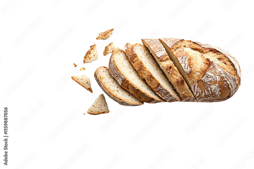 Poster a loaf of bread with slices missing