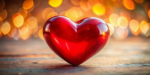 Fototapeta premium Red Heart Symbol, Candid Photography, Illustration, Romantic, Love, Heart Shape