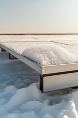 Solar panels in the snow. Energy-saving station. Alternative energy. Reduced productivity in winter due to snow. Small business. Solar Powered Business