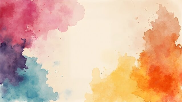 Watercolor Background with Artistic Brush Strokes for Web Banners with generous copyspace, perfect for art, design, or handmade product websites