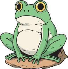 Cute frog cartoon design art 