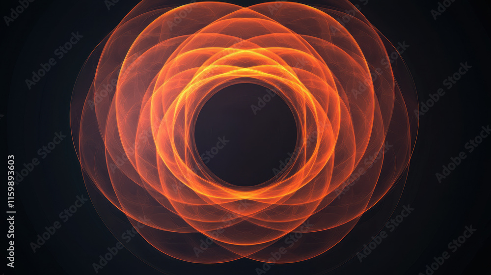Poster vibrant orange circular patterns create mesmerizing visual effect