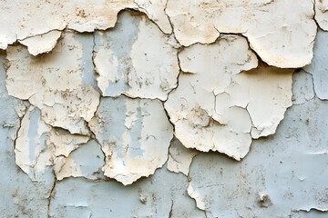 Obraz premium Textured closeup of peeling paint on aging wall for grungy distressed aesthetics : Generative AI