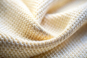 Close-up of off-white fabric; tilt-shift effect creates a minimalist, high-resolution textile background.
