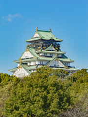 青空の下の大阪城　歴史