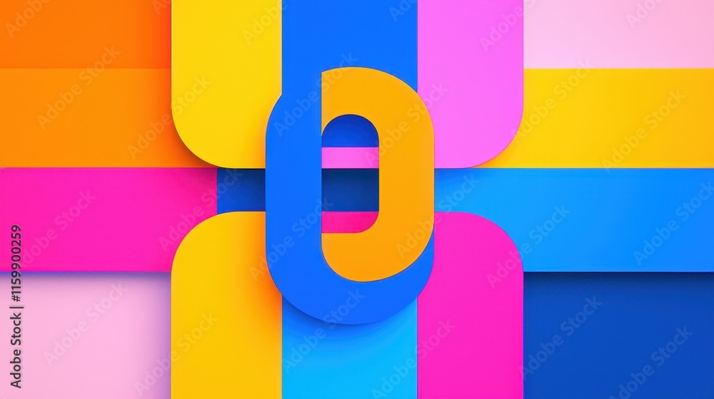 Aufkleber colorful geometric shapes and patterns with vibrant colors and abstract design elements
