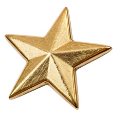 Christmas gold star on white background. 