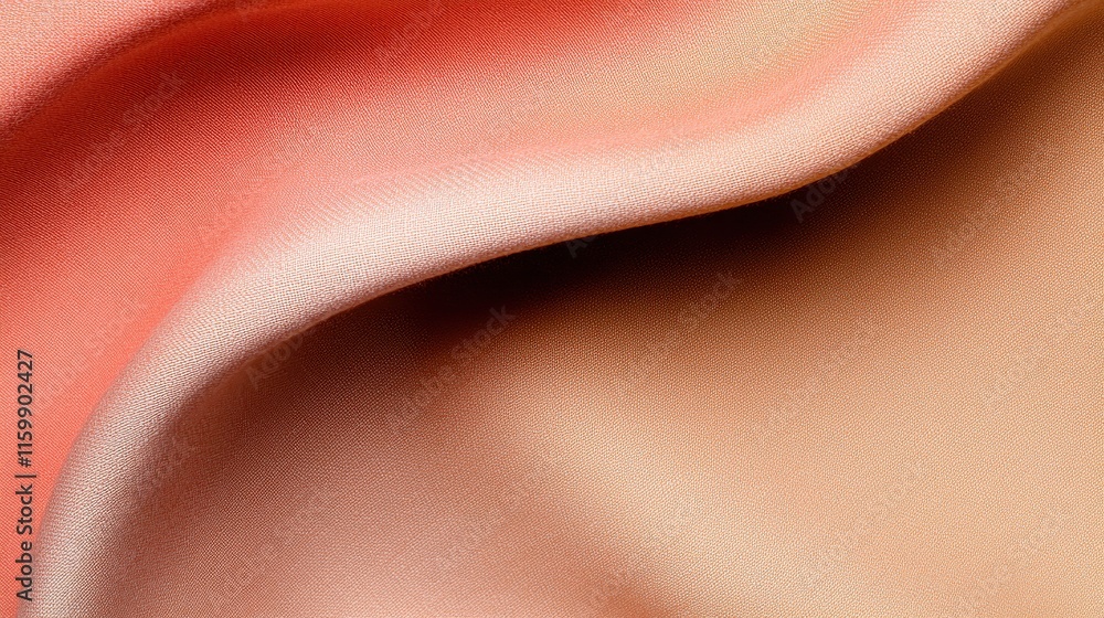 Poster soft waves of silk fabric with subtle gradient in warm peach and blush tones for elegant backgrounds
