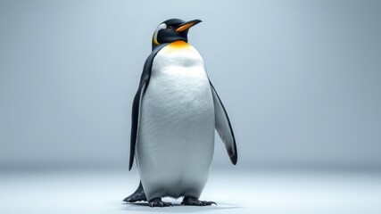 Fototapeta premium Majestic Antarctic Penguin, Isolated White Background, High Resolution, Photorealistic