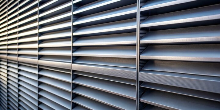 Dark Gray Horizontal Louvers: Close-Up Texture Detail - Architectural Photography