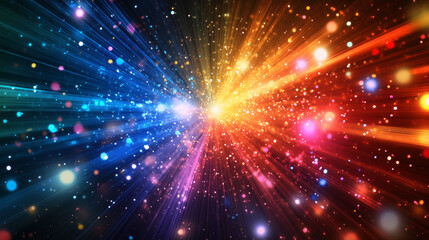 Naklejka premium Colorful Energy Burst with Particle Effects