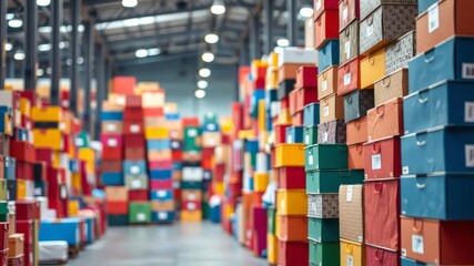 Overflowing Warehouse Boxes - Bright, Colorful, Professional AI Art