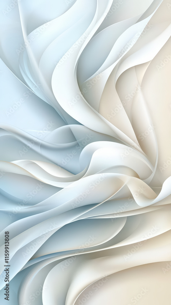Poster elegant abstract background with soft, flowing waves in pastel colors, ideal for enhancing modern de