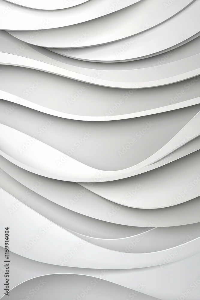 Poster elegant white abstract waves create a modern, minimalist 3d design, adding sophistication and style 