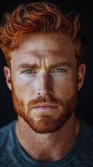 Intense Portrait of a Redheaded Man