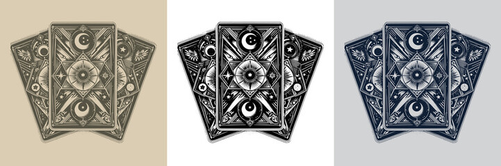 classic geometric playing card tattoo design