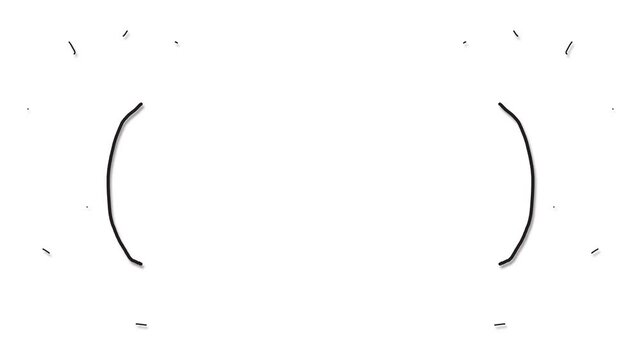 Two large and thin brackets with dots form an animated frame for inserting text, logo or other content.