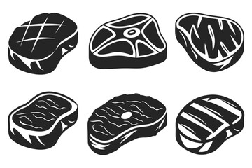 set of Steak vector illustration
