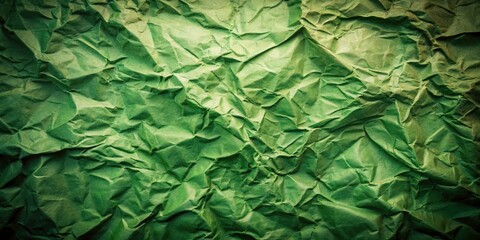Obraz premium Vintage Crumpled Green Paper Texture - Old Style Background, Grunge Aesthetic, Retro Paper Art, Textured Green Surface for Design, Scrapbooking, Nostalgic Patterns, Antique Look