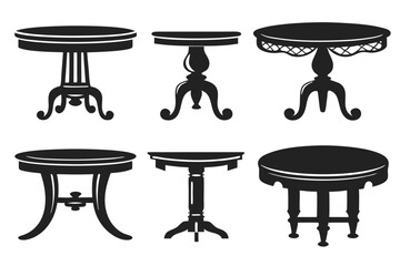 set of dining table vector illustration
