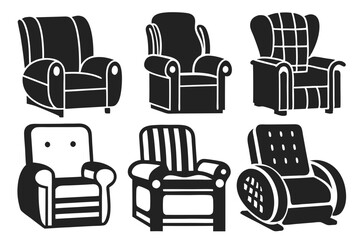 set of recliner vector illustration