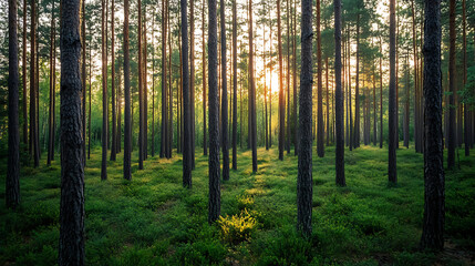 Fototapeta premium morning in the woods