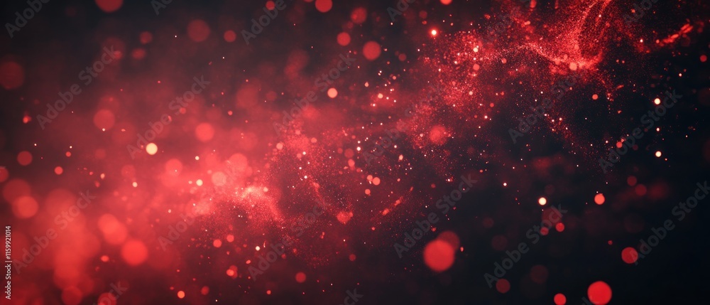 Aufkleber red bokeh and particles background.