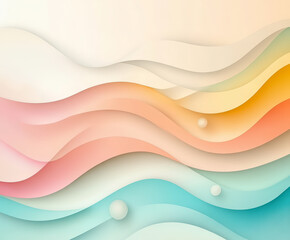 Abstract pastel wave design with fluid, layered patterns in warm tones, ideal for modern, serene, artistic home decor.