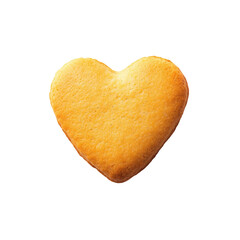 Fototapeta premium Heart-shaped cookie bakery food transparent background sweet treats close-up culinary delight