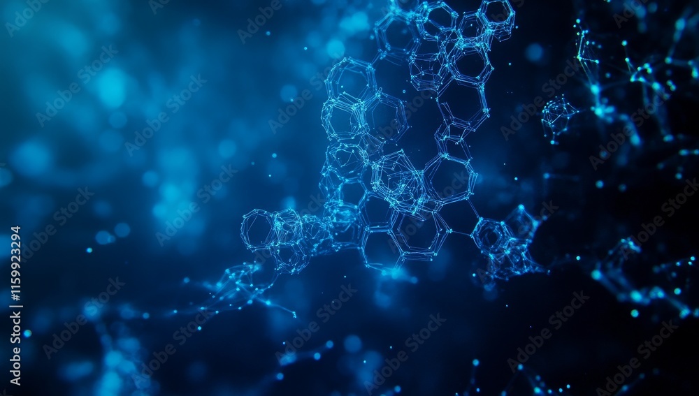 Poster abstract blue network plexus background.
