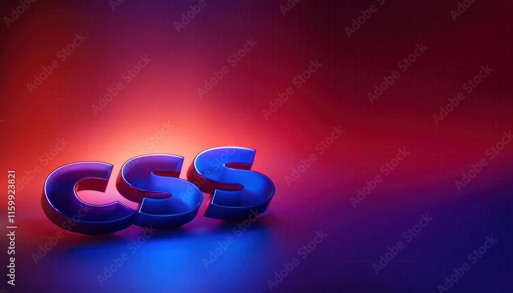 Poster 3D CSS Text Design with Colorful Gradient Background