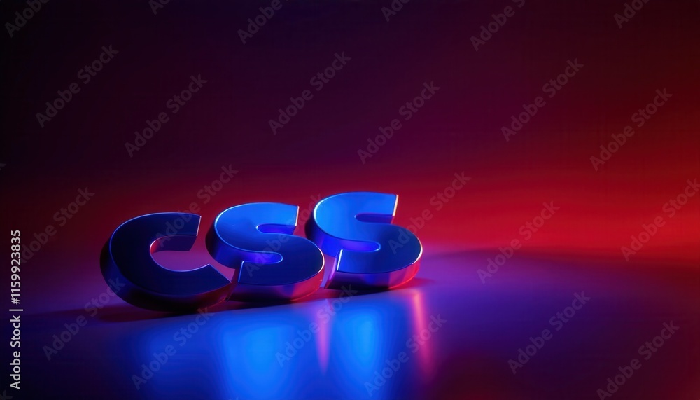 Poster css 3d text representation on vivid background