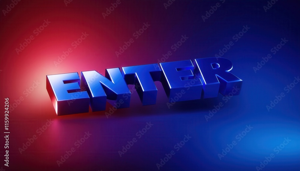 Aufkleber enter text in bold 3d typography on colorful background