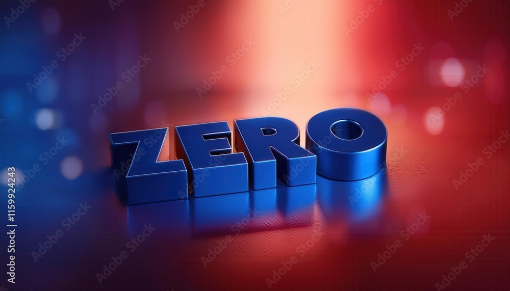 Poster zero - modern 3d typography design on colorful background