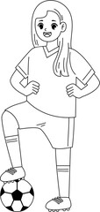 kid playing soccer outline coloring