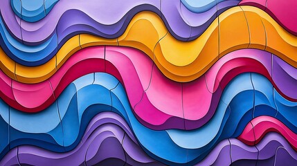 Abstract colorful wavy pattern background.
