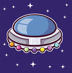 Spaceship vector, unidentified flying object vector..eps