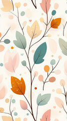 Discover the elegance of nature-inspired wallpaper designs with vibrant leaves and pastels, perfect for home or office decor.