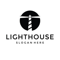 simple lighthouse logo element on white background