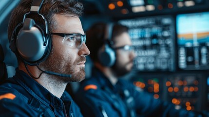 Engineers Analyzing Electronic Systems for Troubleshooting in High-Tech Environment