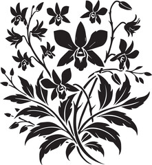 Black and white flower isolated