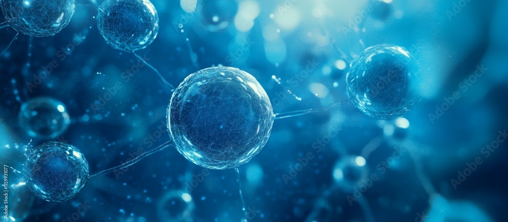 Poster microscopic view of interconnected cells, showing complex network and structures.