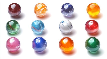 Fototapeta premium Mesmerizing Multicolored Glass Spheres Showcasing Vibrant Refractive Patterns