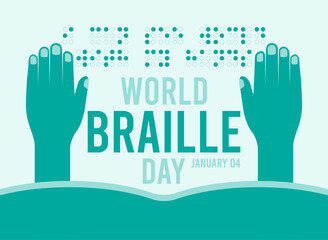 World braille day. January 04. Flat design vector illustration. Poster or banner.
