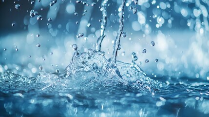 Close-up of water droplets in mid-air